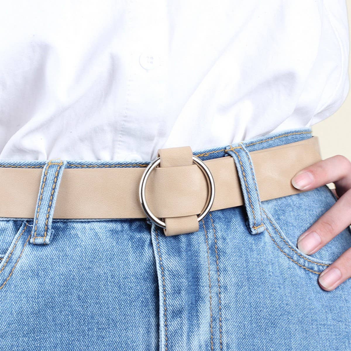 Pin Free Round Buckle Casual Belt
