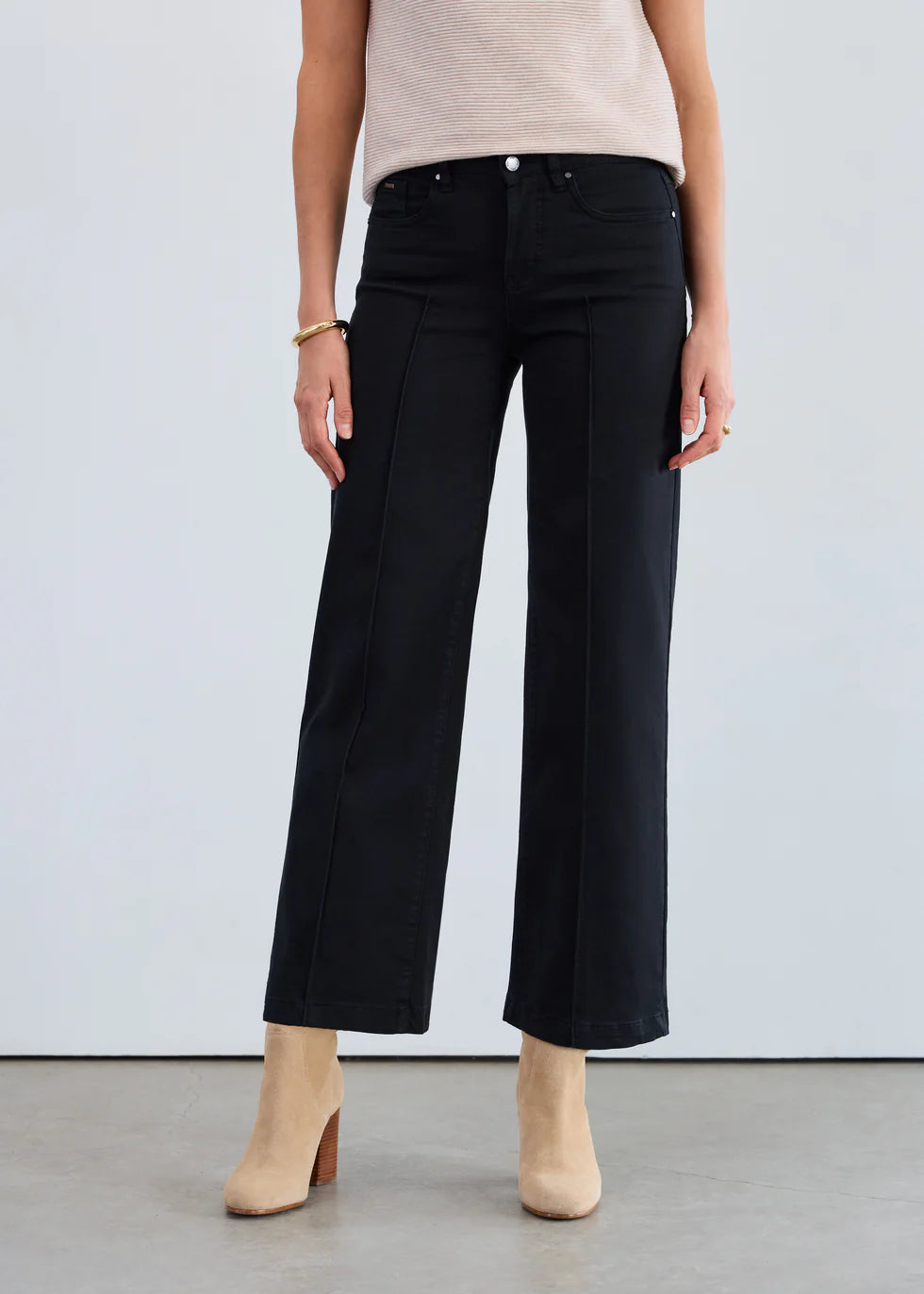 Olivia Wide Leg Jeans, Black