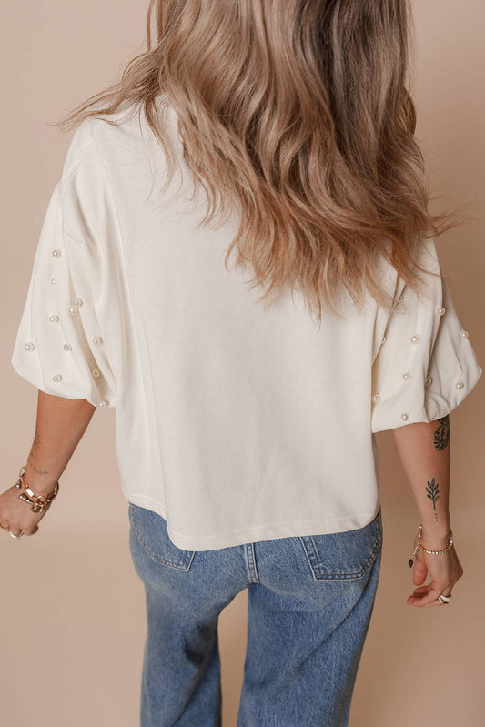 America Embroidered Pearl Top