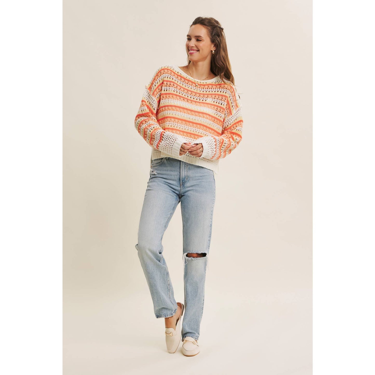 Creamsicle Crochet Sweater Top