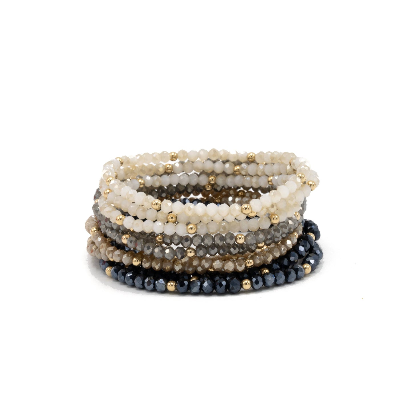 Champagne + Gold Filled Shimmer Bracelet Stack