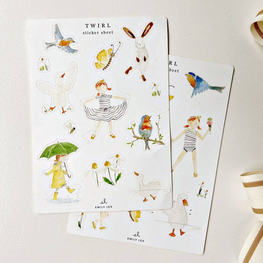 Twirl sticker sheets
