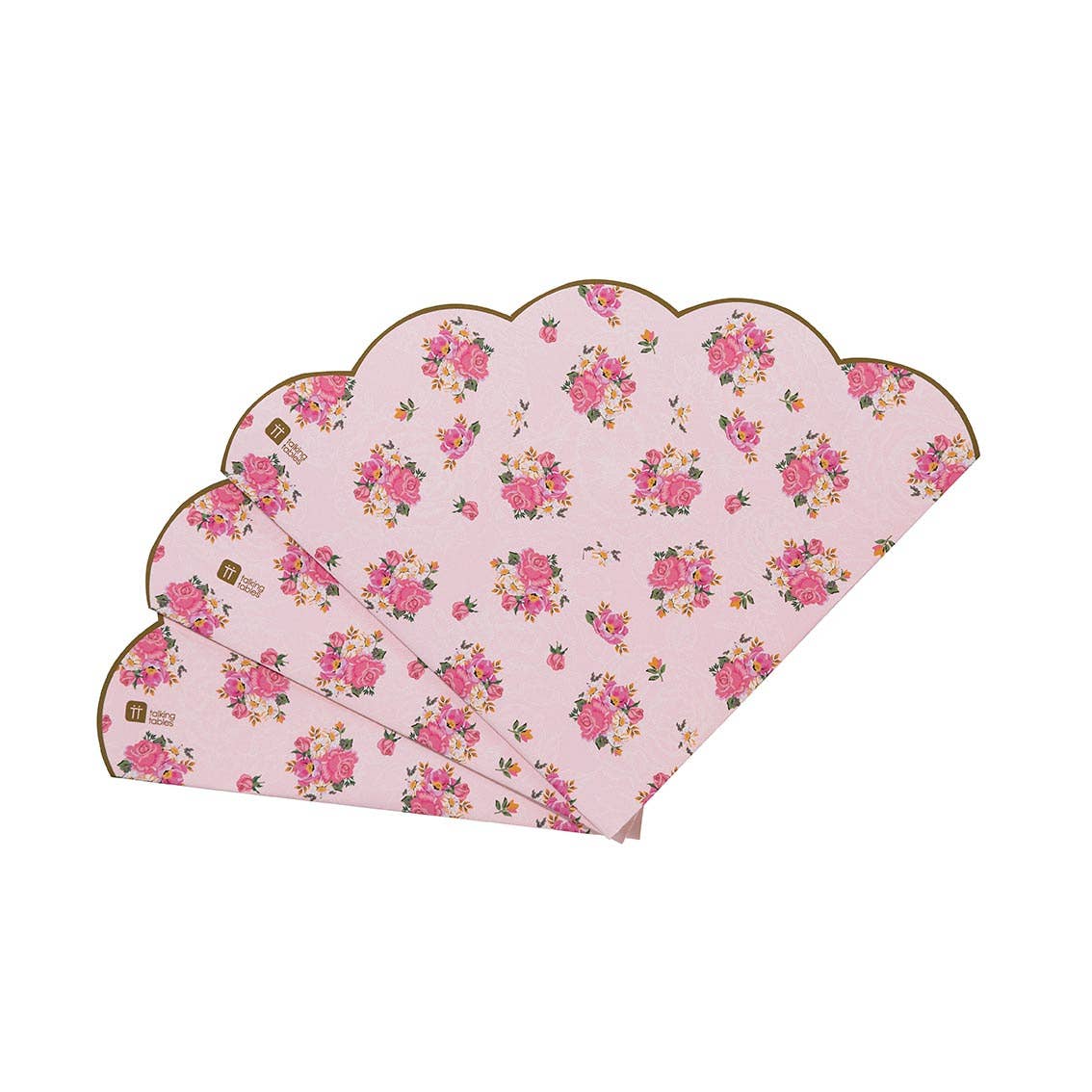 Scalloped Pink Floral Napkins