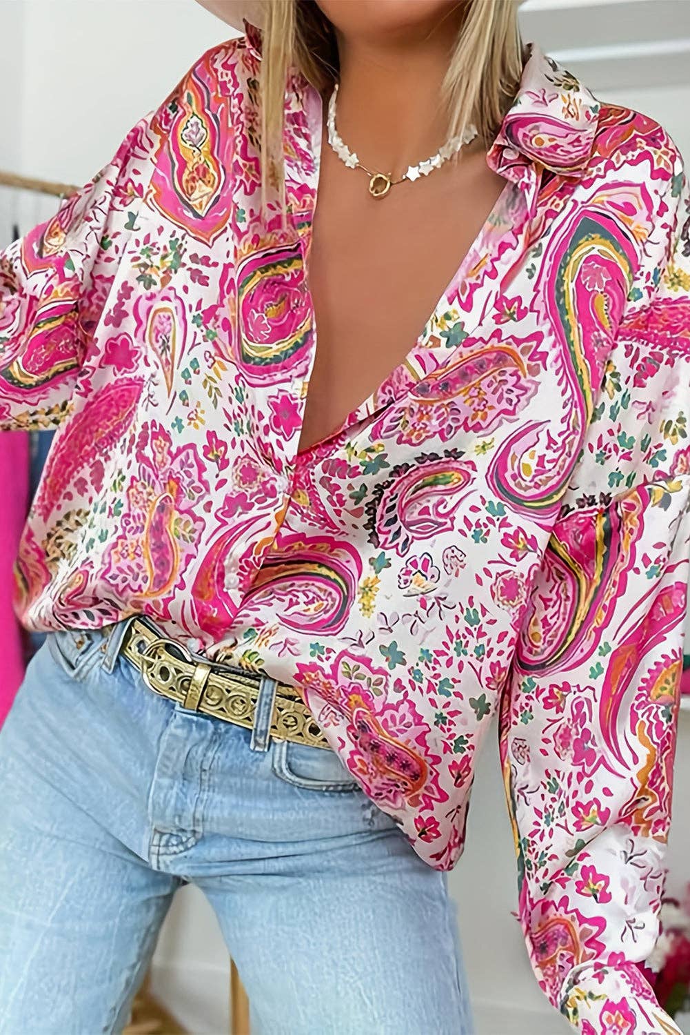 Kayleigh's Pink Floral Paisley Shirt