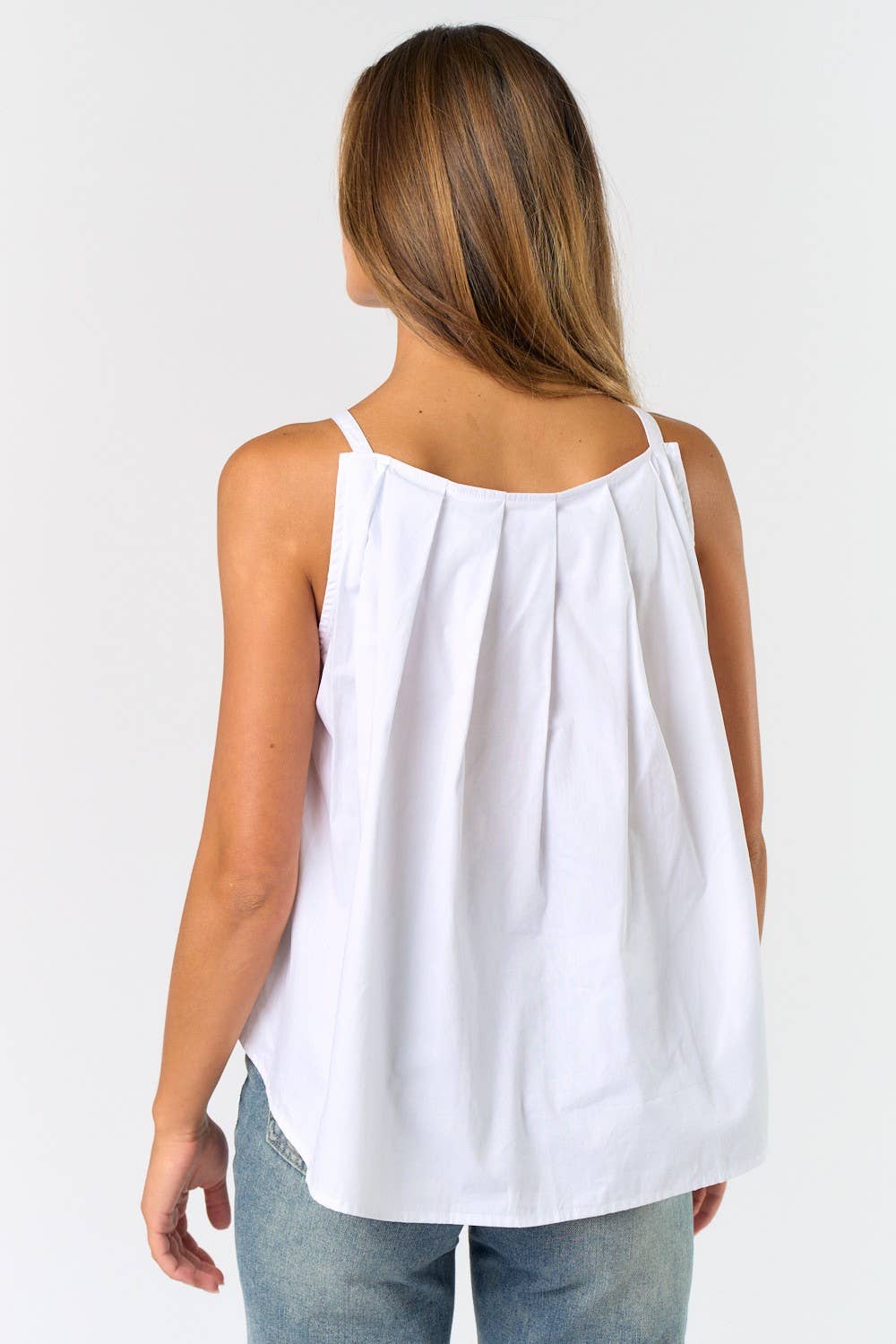 Pleated Square Neck Tank