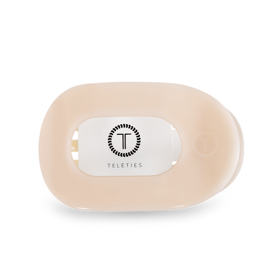 Flat Almond Beige Round Clip - Small