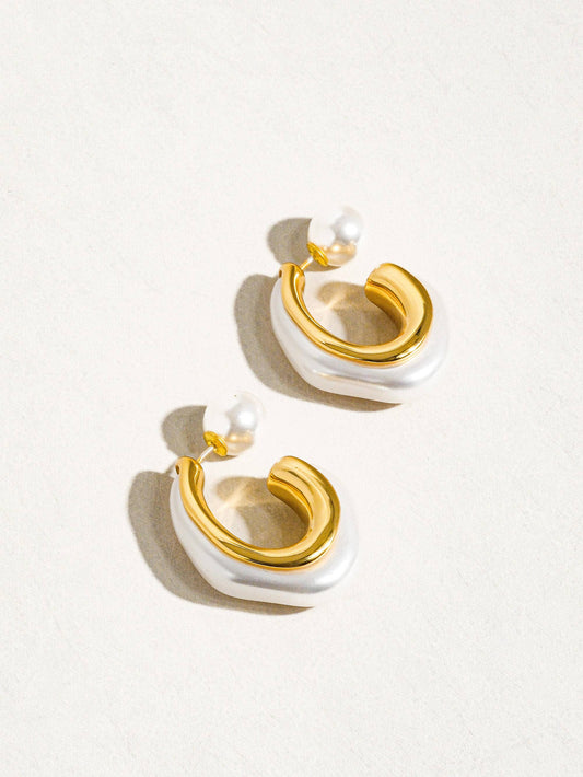 Kinsley Pearl C Hoop Earring