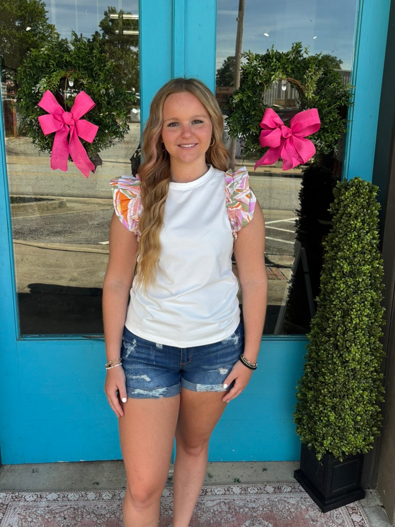 Tropical/White Tee