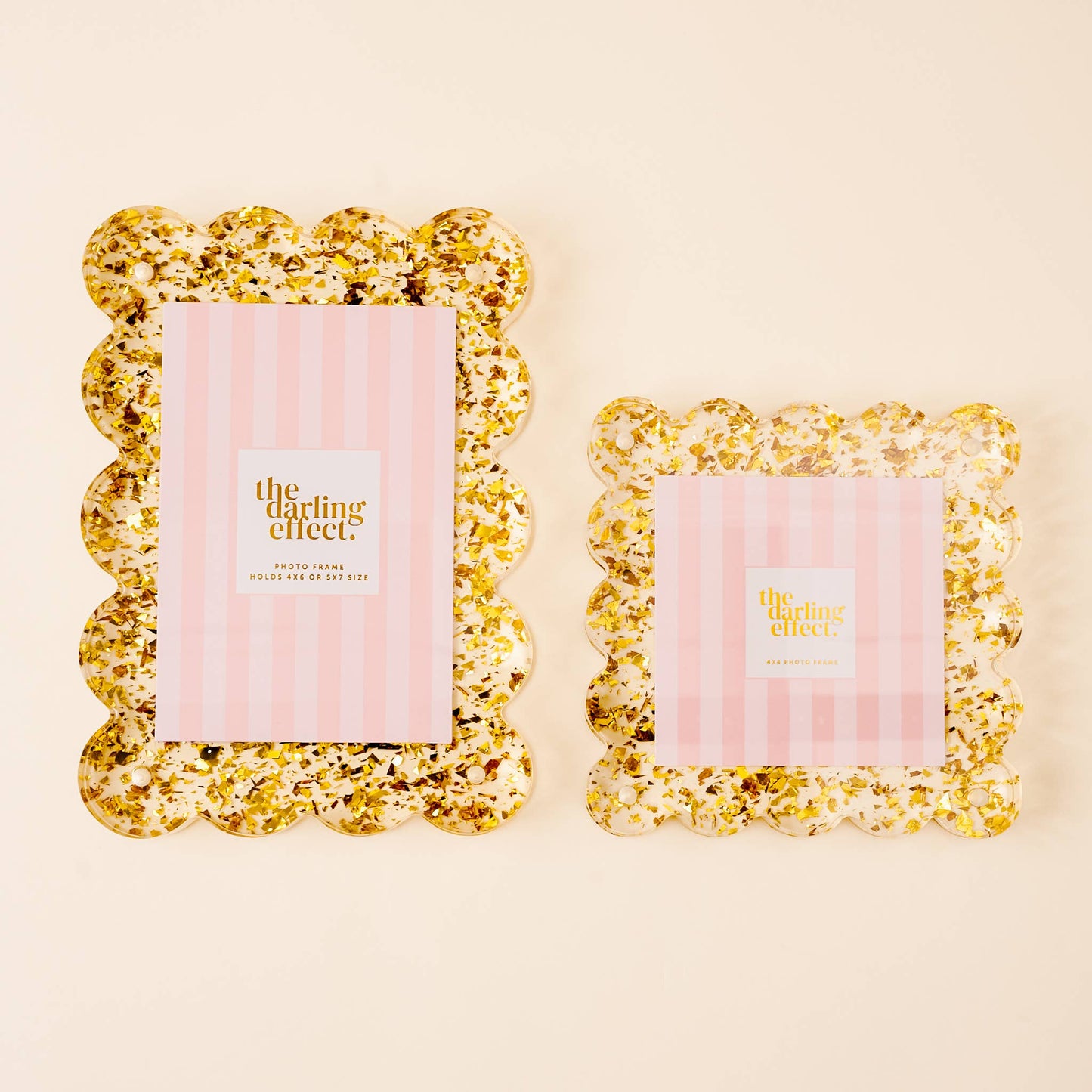 Rectangle Gold Scalloped Acrylic Frame