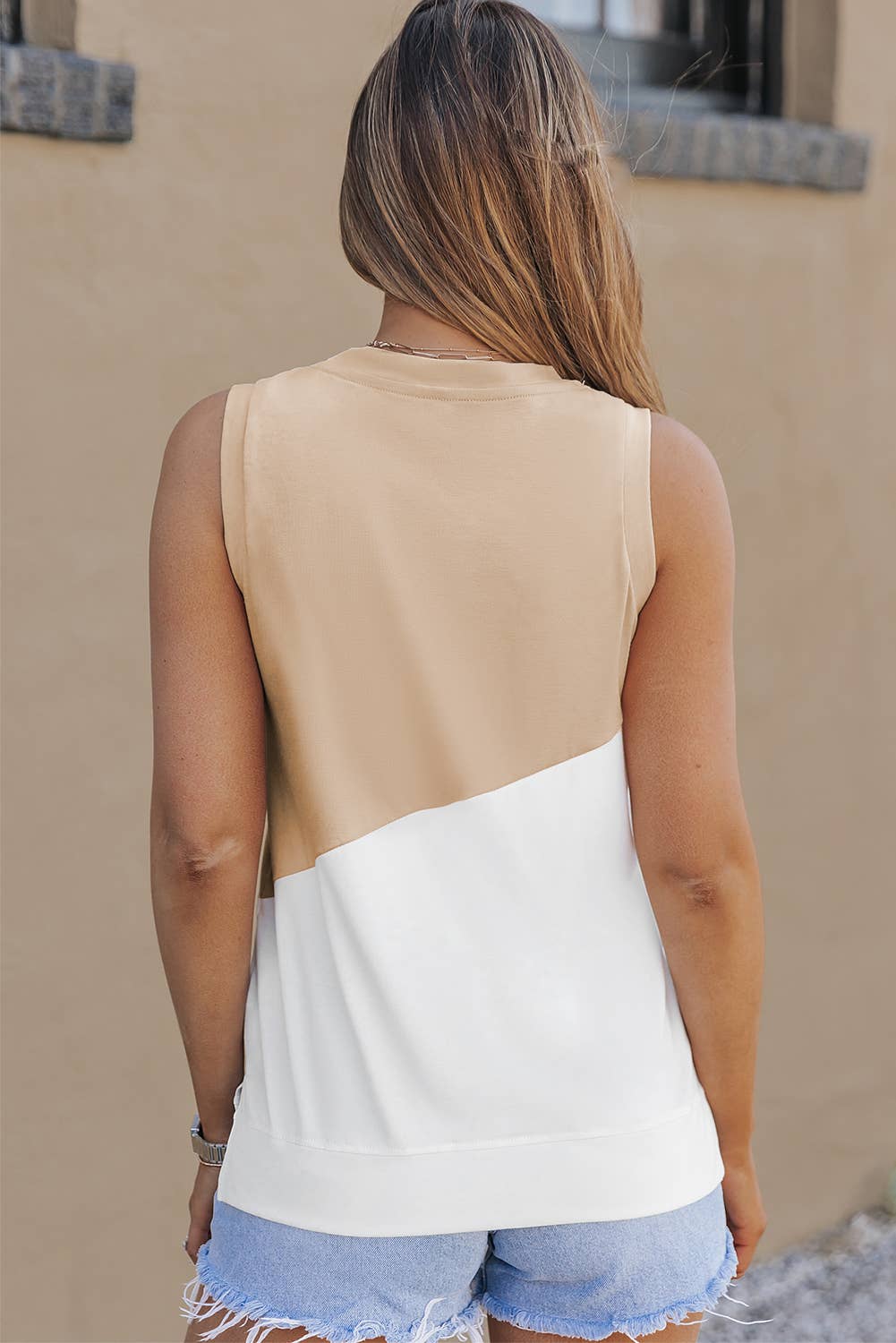 Sweet Two-Tone Apricot Tank