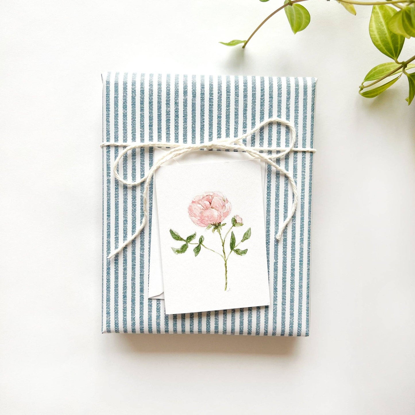Garden rose mini notecard