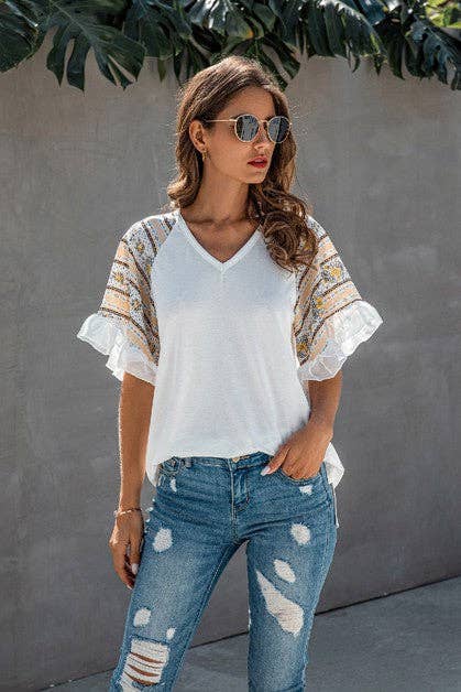 Ruffle Sleeve Top