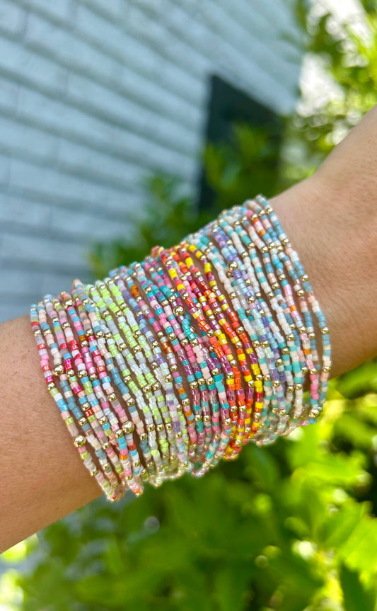 Stretchy Jewelry Bracelets Stackable Colorful Dainty