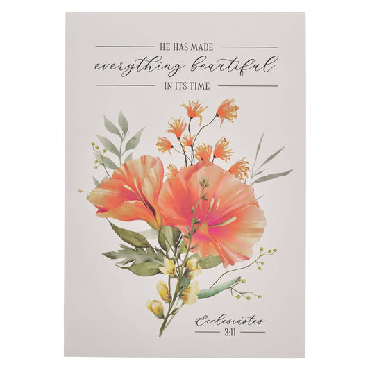 Everything Beautiful Orange Floral Notepad - Eccles 3:11
