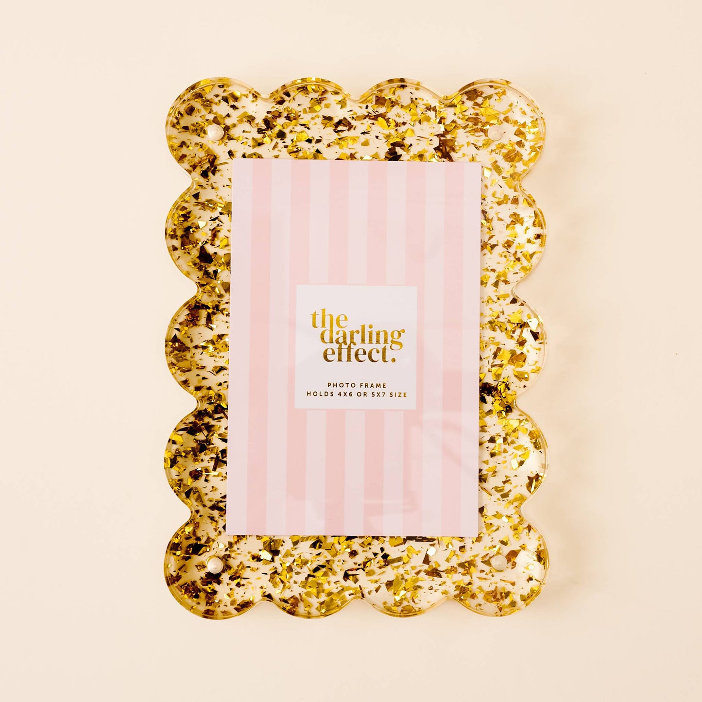 Rectangle Gold Scalloped Acrylic Frame