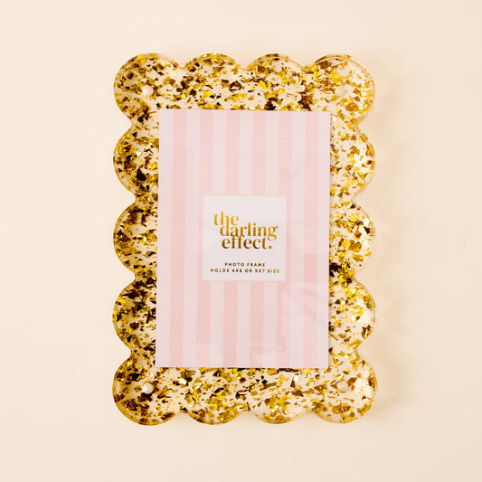 Rectangle Gold Scalloped Acrylic Frame