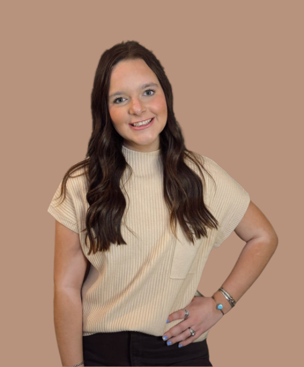 Grace's Patch Pocket Ribbed Sweater