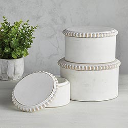 White Beaded Boxes
