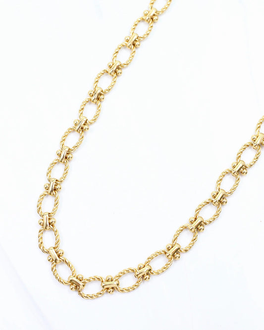 Tulsa Twisted Link Necklace Gold