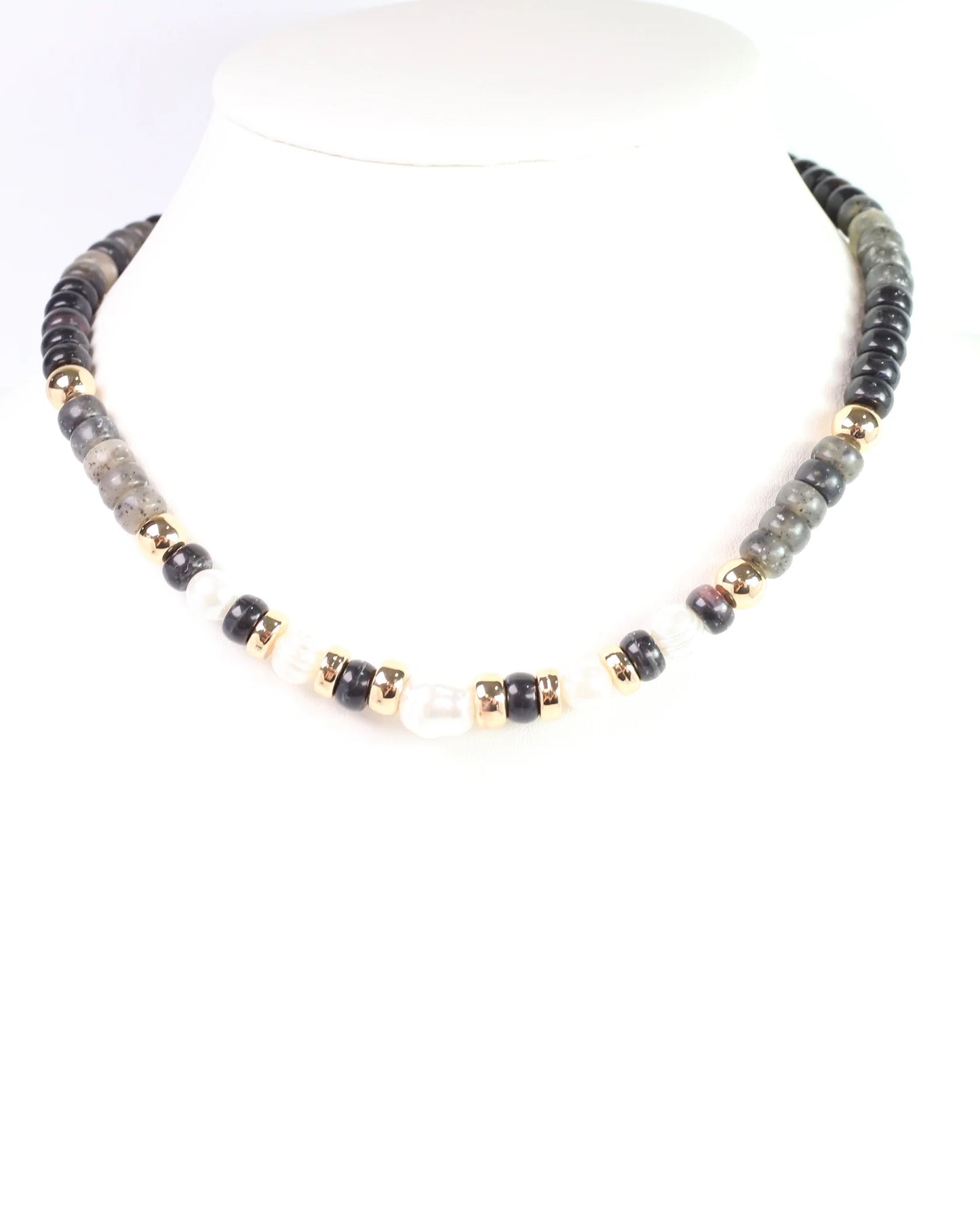 Bowie Bead and Pearl Necklace