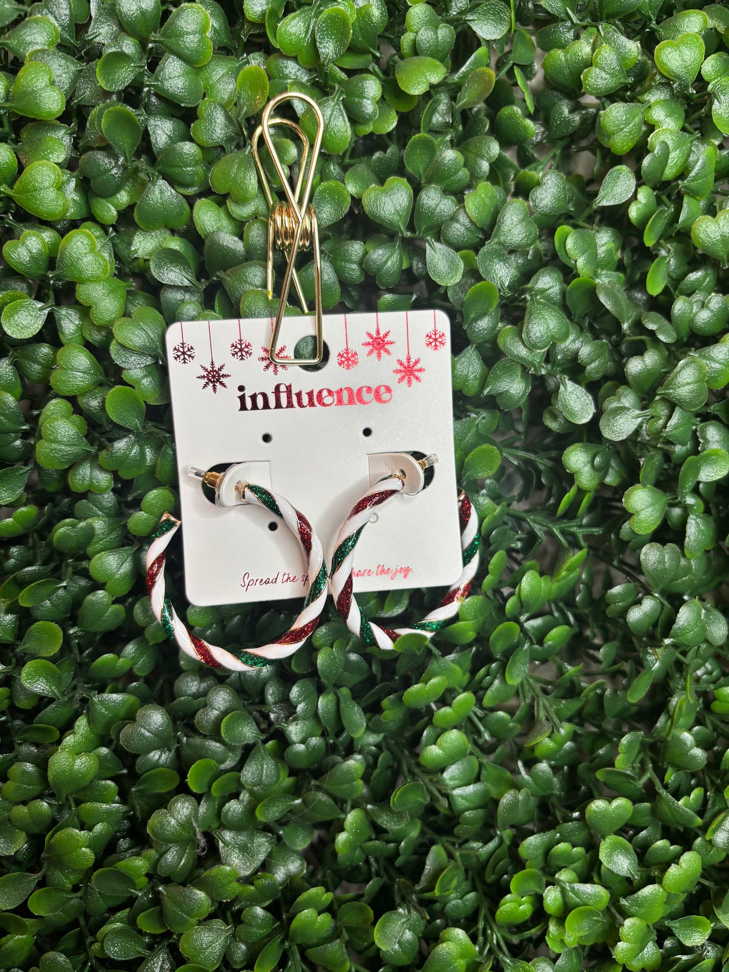 Christmas Twisted Hoops