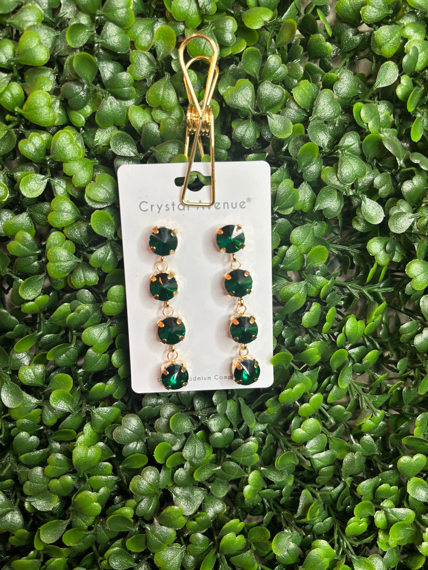 Emerald Paved Drop Earrings
