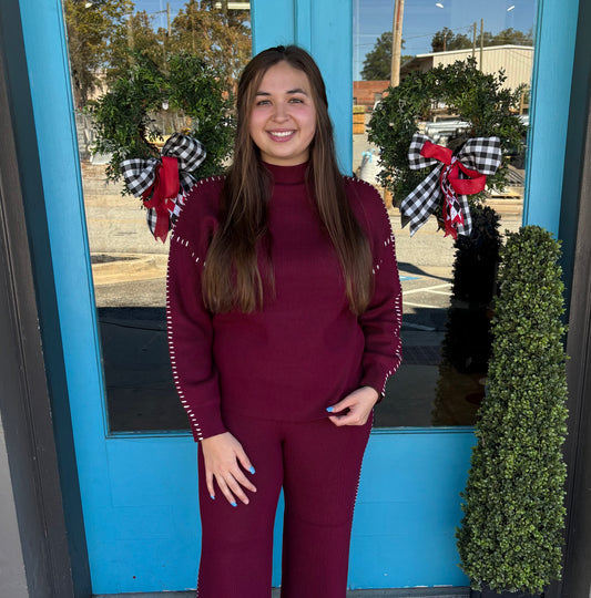 Oversized Burgundy Sweater