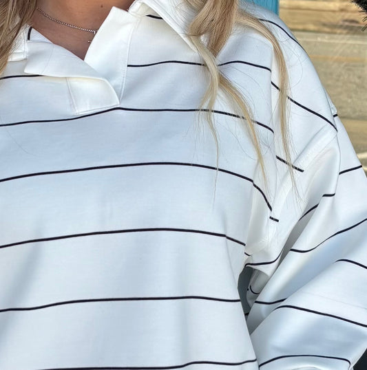 Modal Poly Striped Top