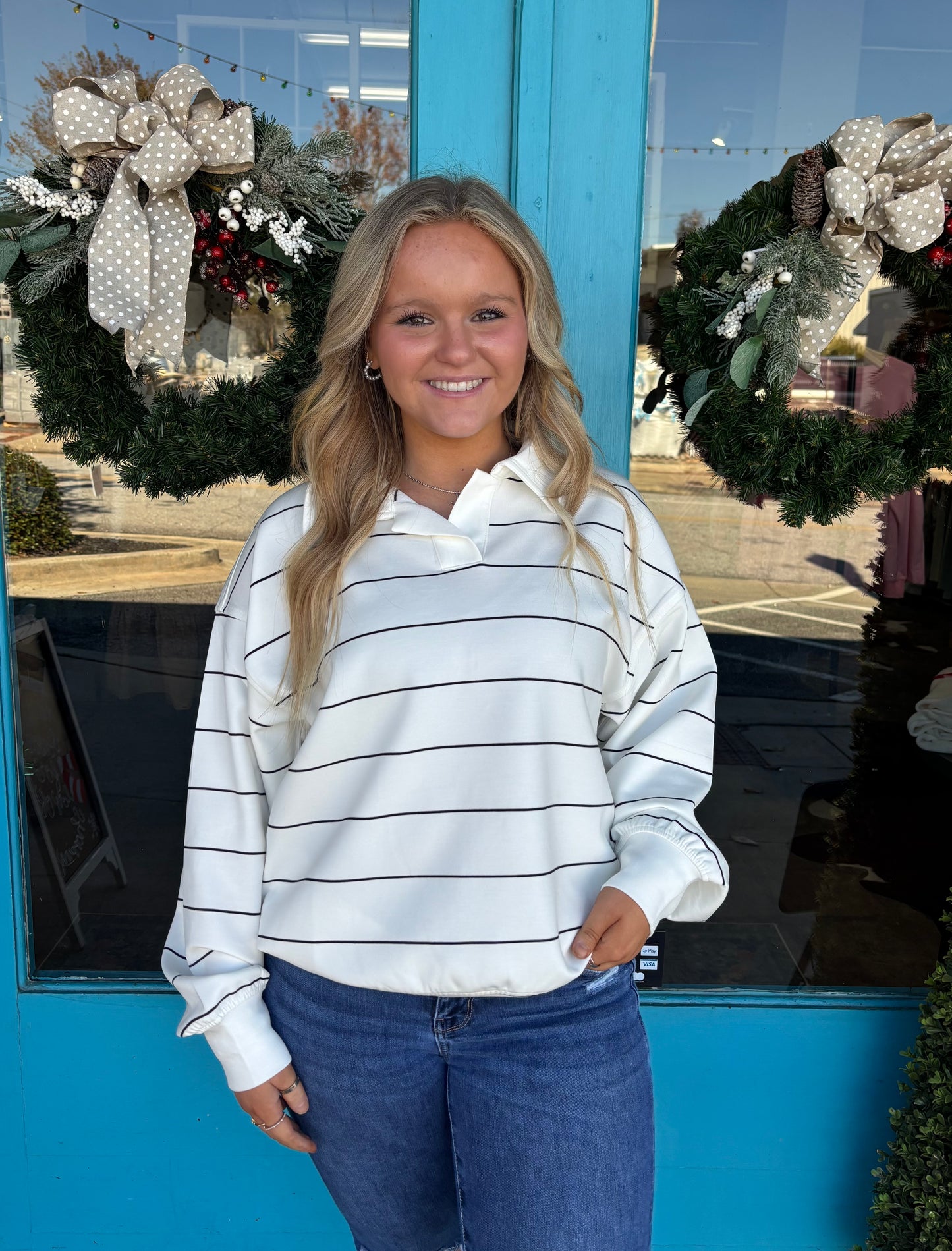 Modal Poly Striped Top