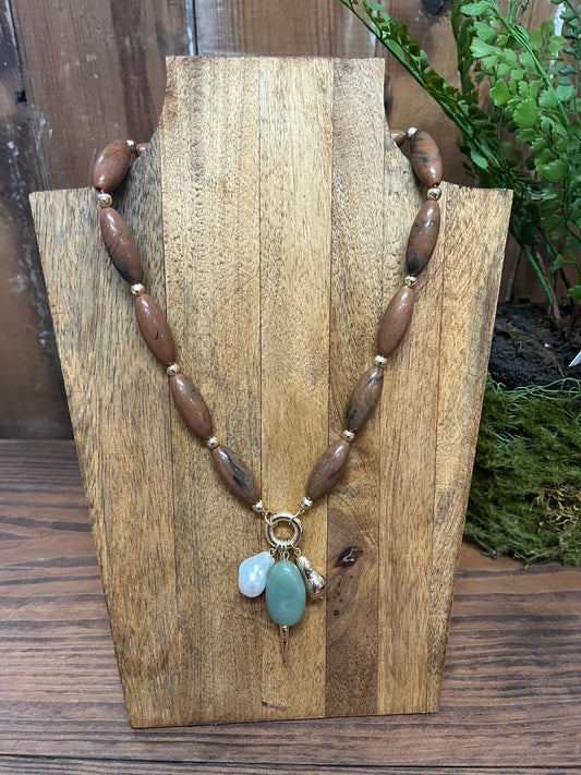 Nan's Natural Stone Charm Necklace