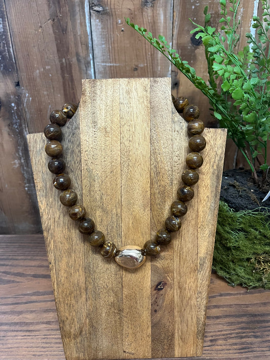 Jasper Brown Beaded Necklace