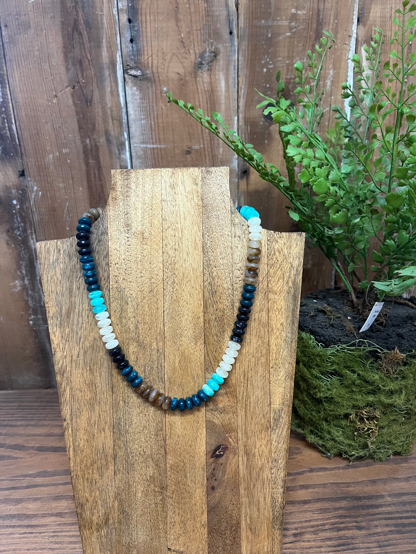 Teal Green Beaded Necklace