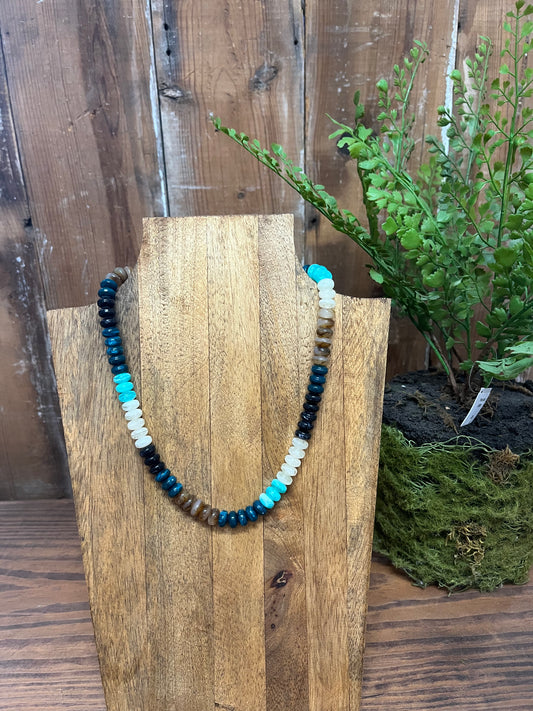 Teal Green Beaded Necklace