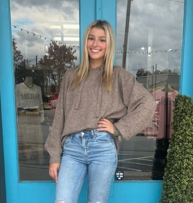 Mocha Oversized Hoodie Sweater