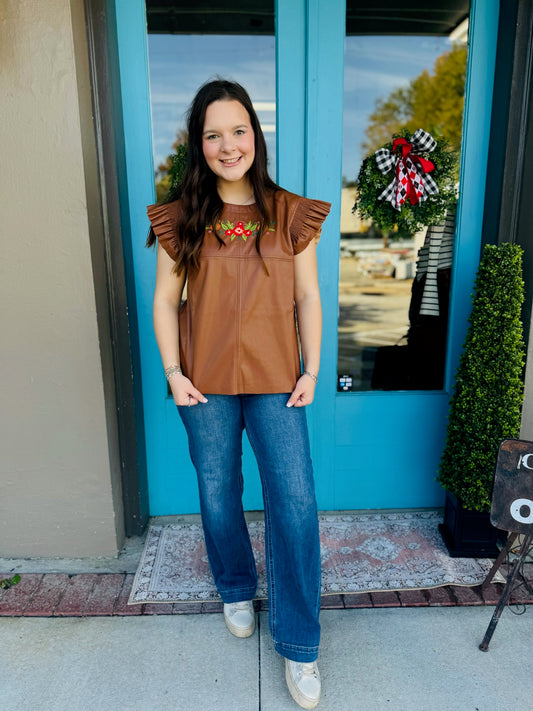 Cora's Leather Blouse