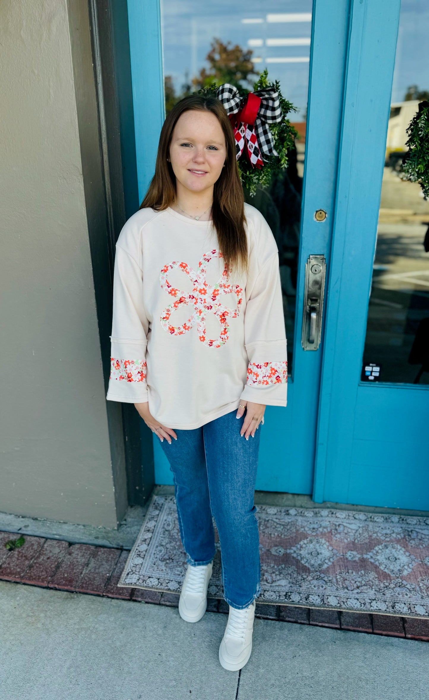 Flower Patch Exposed Seam Top