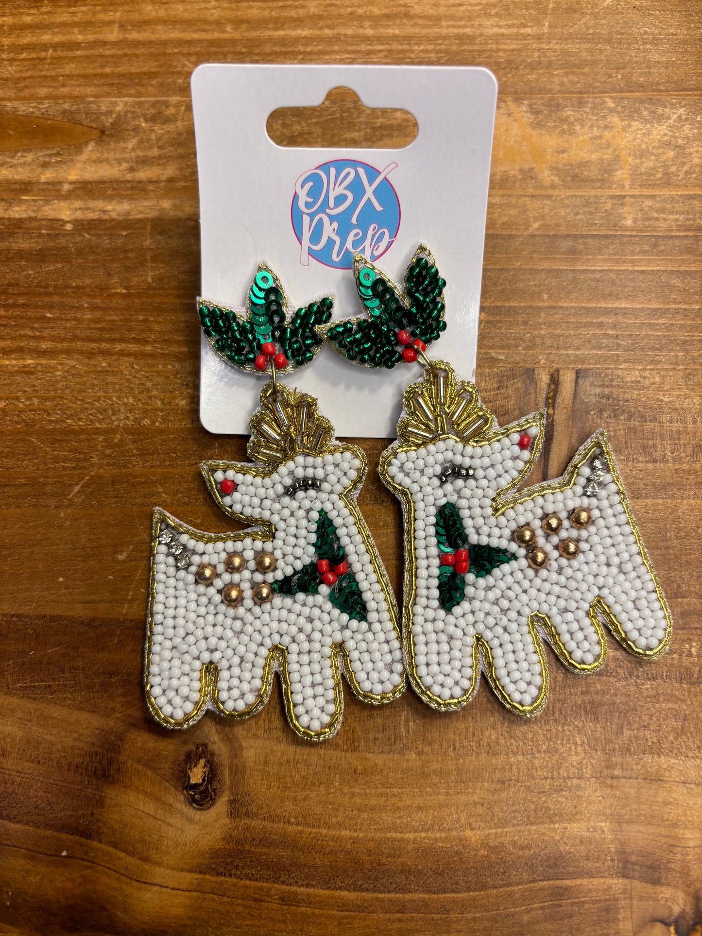 Beaded Reindeer Earrings