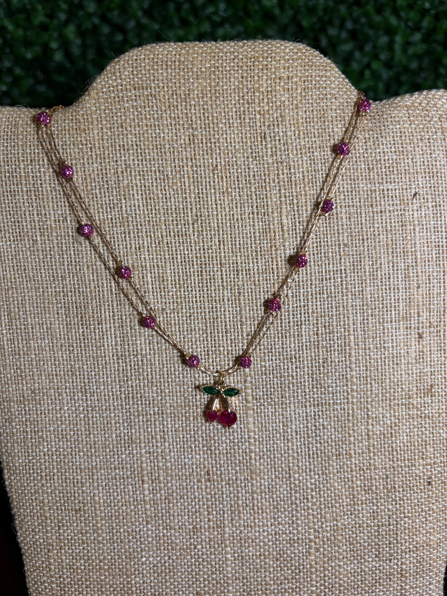 Pink Crystal Disco Ball Necklace
