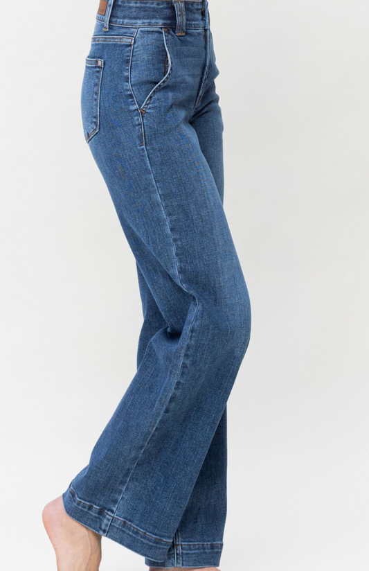 JB Double Button Wide Leg Jeans
