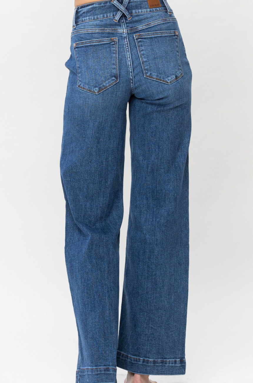 JB Double Button Wide Leg Jeans