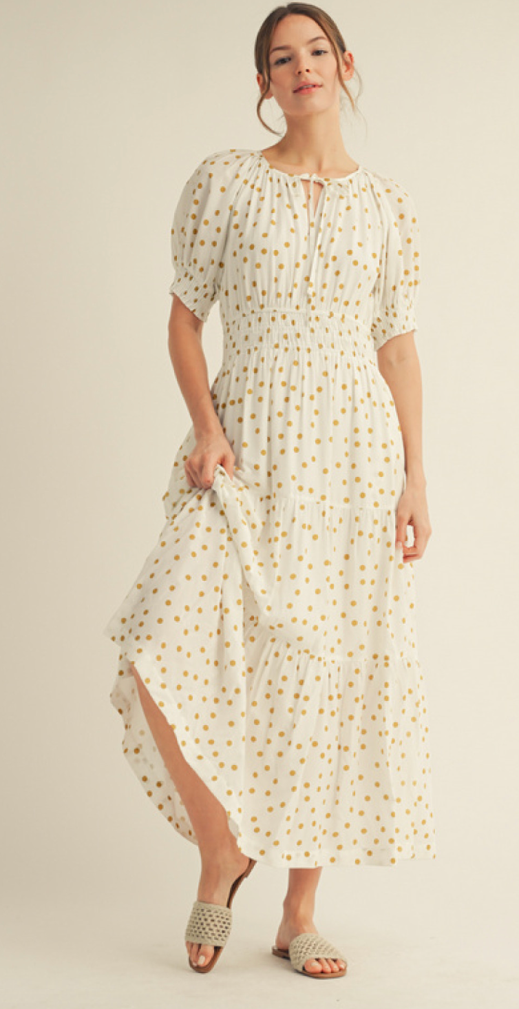 Jodi's Mustard Polka Dot Dress