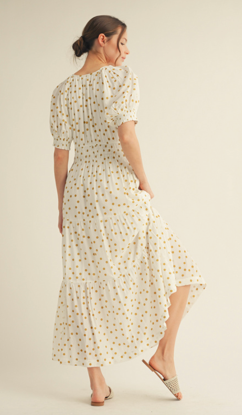 Jodi's Mustard Polka Dot Dress