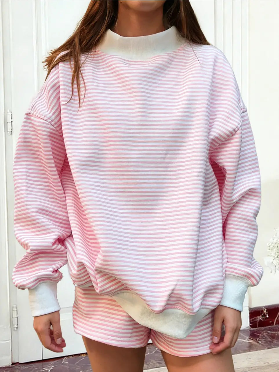 Spencer's Stripe Mock Neck Set