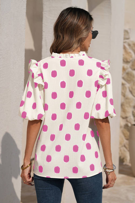 Emma's Polka Dot Ruffle Blouse