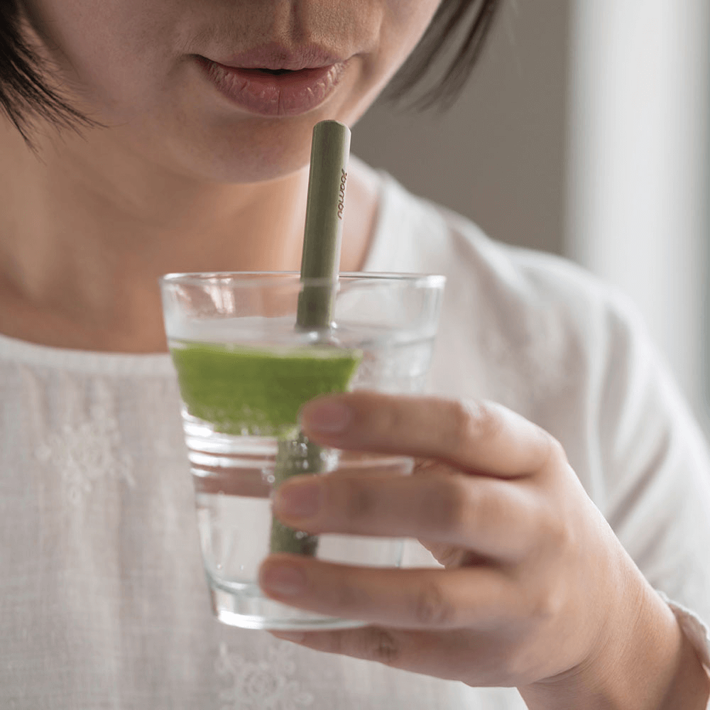 Original Reusable Green Bamboo Straws - Set of 6