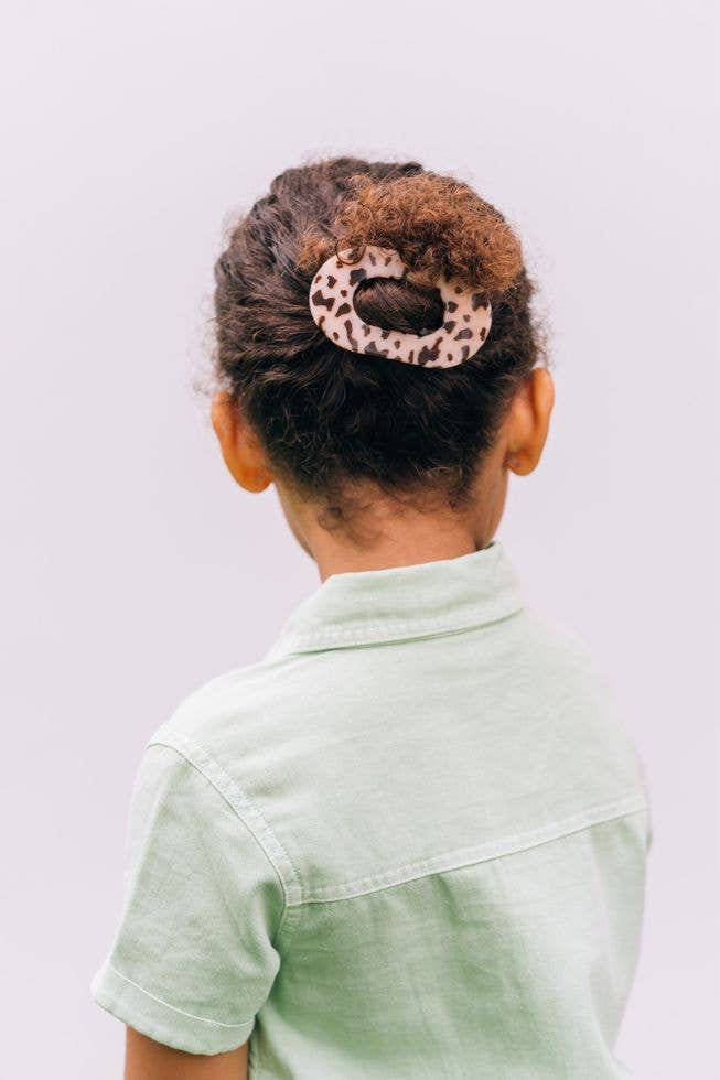 Flat Blonde Tortoise Round Clip - Small