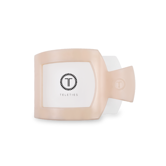 Flat Almond Beige Square Clip - Small