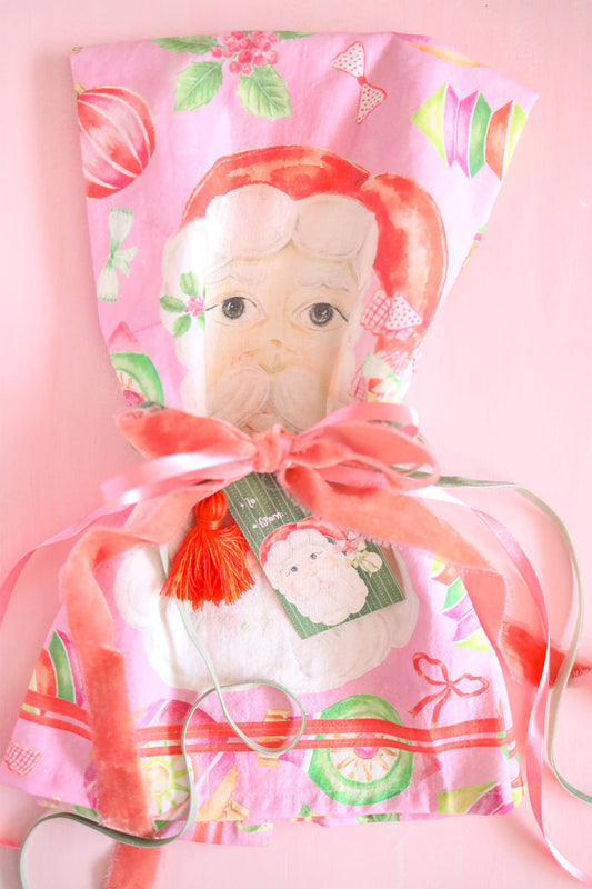 Pink Santa Tea Towel