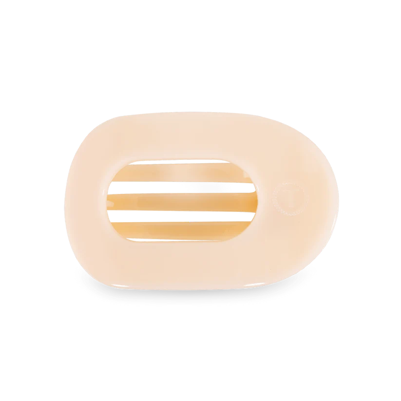 Flat Almond Beige Round Clip - Medium