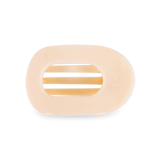 Flat Almond Beige Round Clip - Medium